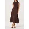 Astr The Label Mixed Media Dress In Brown
