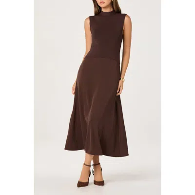Astr The Label Mixed Media Dress In Brown