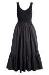 Astr The Label Mixed Media Fit & Flare Dress In Black