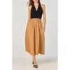 Astr The Label Mixed Media Halter Dress In Black