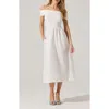 Astr The Label Mixed Media Off The Shoulder Dress In White