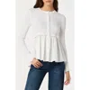 Astr The Label Mixed Media Peplum Top In White