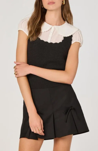 Astr The Label Mixed Media Sweater In Black