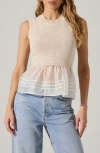 Astr The Label Mixed Media Sweater Vest In White