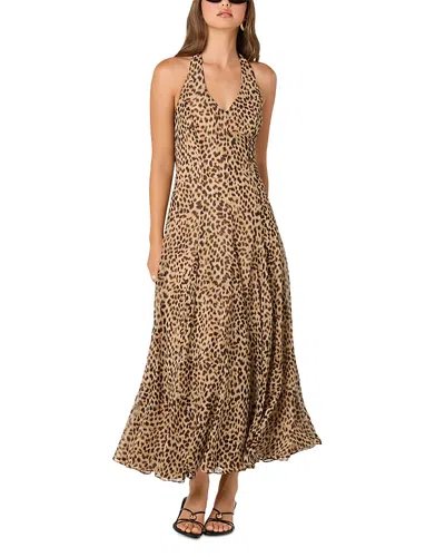 Astr The Label Myra Halter Maxi Dress In Brown