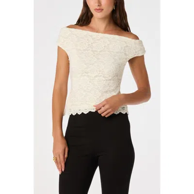 Astr The Label Myranda Off The Shoulder Lace Top In Cream