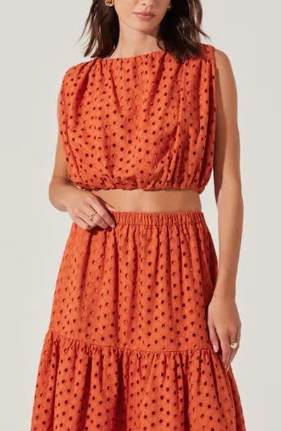 Astr The Label Nalley Sleeveless Eyelet Top In Multi
