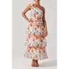 Astr The Label Natali Floral Print One-shoulder Tiered Dress In Multi