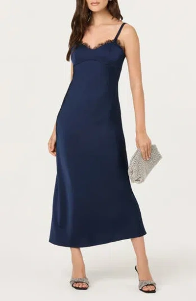 Astr The Label Naveah Lace Trim Slipdress In Blue
