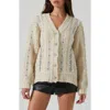 Astr Nesmarie Lace Embellished Cardigan In Cream In White
