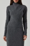 Astr The Label Neve Cowl Neck Sweater In Gray