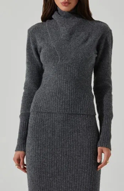 Astr The Label Neve Cowl Neck Sweater In Gray