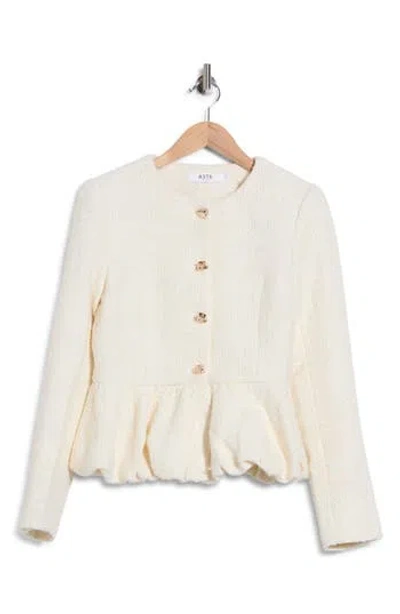 Astr The Label Nicolle Peplum Jacket In White