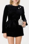 Astr The Label Nicolle Velvet Peplum Jacket In Black