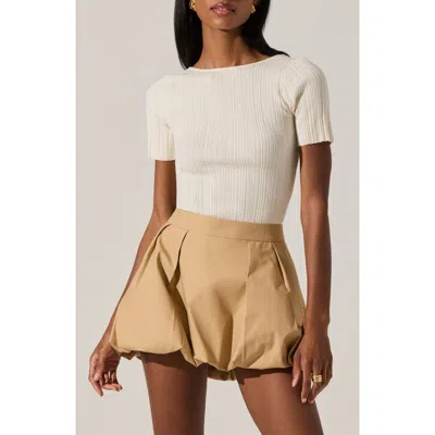 Astr The Label Nikola Short Sleeve Sweater In White