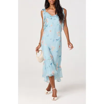 Astr The Label Nissa Floral High-low Dress In Blue
