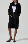 Astr The Label Noemi Scarf Longline Cardigan In Black