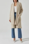Astr The Label Noemi Scarf Longline Cardigan In Cream