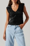 Astr The Label Nyah Textured Top In Black