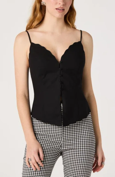 Astr The Label Odette Scallop Hem Camisole In Black