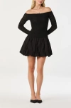 Astr The Label Off The Shoulder Bubble Minidress In Black