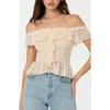 Astr The Label Off The Shoulder Lace Peplum Top