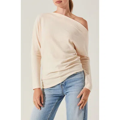 Astr The Label Off The Shoulder Long Sleeve Sweater In Pink
