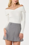 Astr The Label Off The Shoulder Sweater In White
