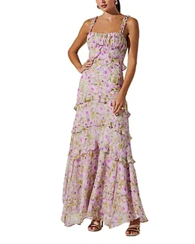 Astr The Label Olina Dress In Purple Floral