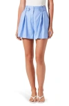 Astr The Label Ollie Linen Blend Shorts In Blue