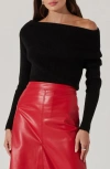 Astr The Label One-shoulder Rib Sweater In Black