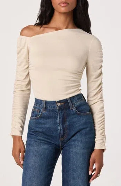 Astr The Label One Shoulder Ruched Knit Top In Multi