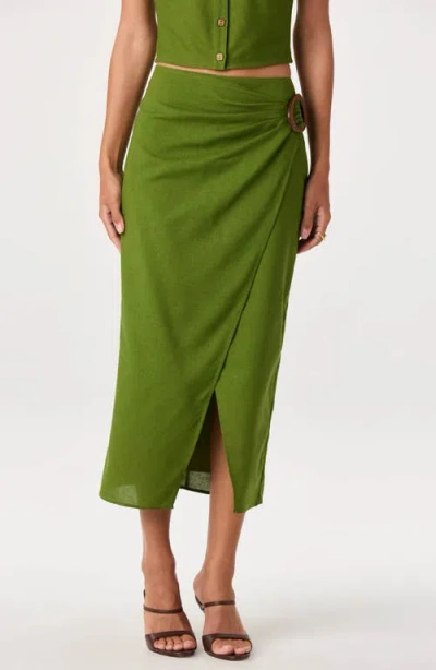 Astr The Label Onyx Midi Skirt In Green
