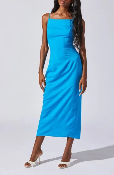 Astr The Label Open Back Maxi Dress In Bright Blue