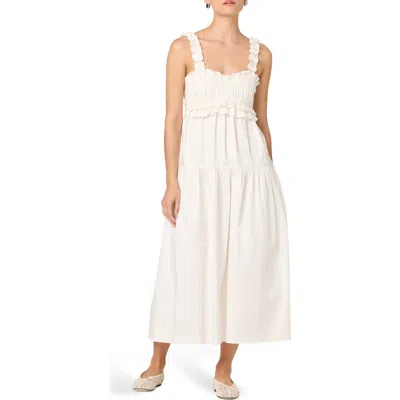 Astr The Label Orenthia Ruffle Strap Midi Dress In White