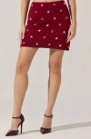 Astr The Label Osanna Faux Pearl Detail Sweater Skirt In Red