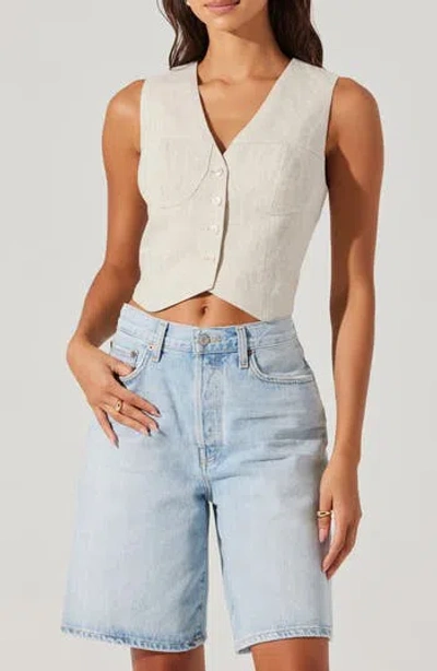 ASTR ASTR THE LABEL OSSA BUSTIER DETAIL LINEN VEST