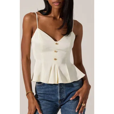 Astr The Label Paislee Satin Peplum Top In White