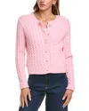 Astr The Label Pearl Button Wool-blend Cardigan In Pink