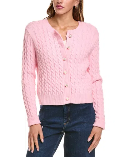 Astr The Label Pearl Button Wool-blend Cardigan In Pink