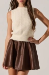 Astr The Label Pernille Ruffle Sleeveless Sweater In White