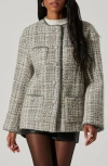Astr Perona Coat In Grey Taupe In Multi