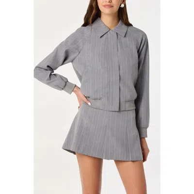 Astr The Label Pinstripe Flight Jacket In Multi