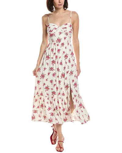 Astr The Label Pleated Bust Linen-blend Maxi Dress In Red