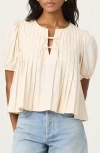 Astr The Label Pleated Cotton Swing Top