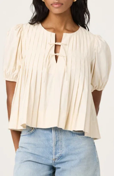 Astr The Label Pleated Cotton Swing Top