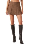 Astr The Label Eirwen Pleat Miniskirt In Brown