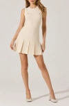 Astr The Label Pleated Sleeveless Sweater Minidress In Cream