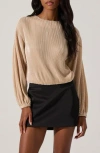 Astr The Label Plissé Tie Back Top In Champagne