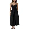 Astr The Label Popcorn Waist Cotton Midi Dress In Black